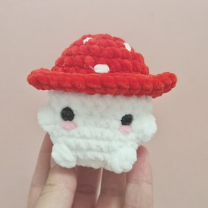 Crochet mushroom plush soft toy. Fantasy creature. Toadstool person