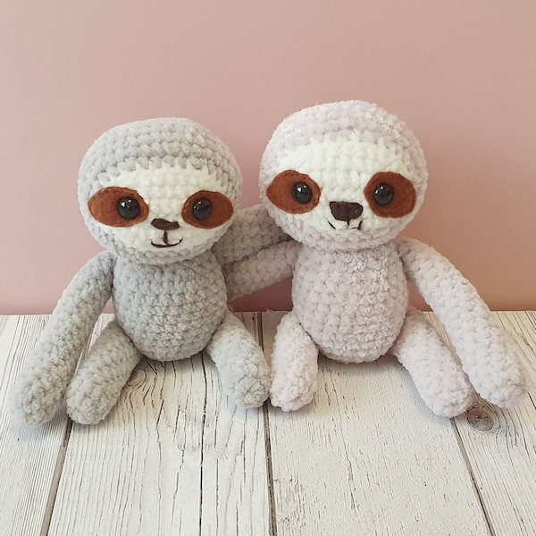 Crochet sloth plush soft toy