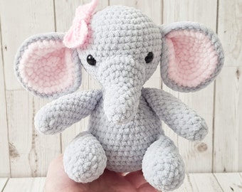 Crochet elephant teddy, plush soft toy, plushie, elephant lovers gift, newborn toy, baby shower gift, new baby toy, jungle nursery.