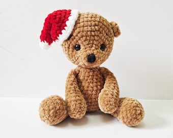 Crochet Christmas bear plush soft toy