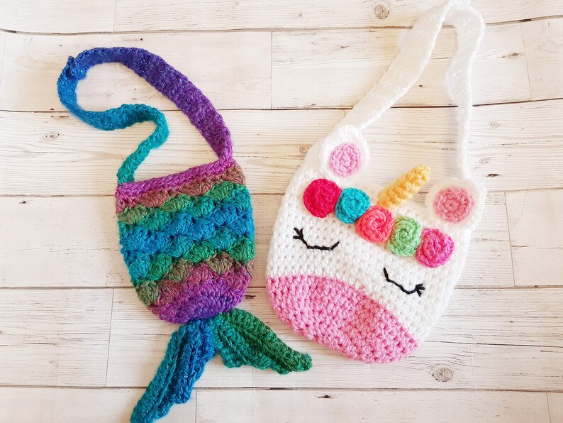 Crochet Unicorn Bag Children's Handbag Unicorn Pouch Etsy