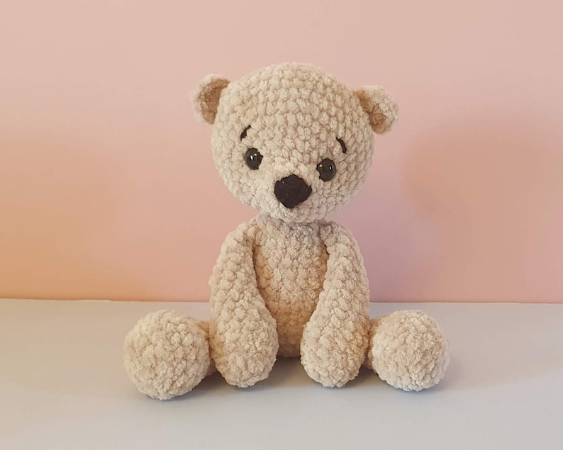 Crochet bear plush soft toy image 1