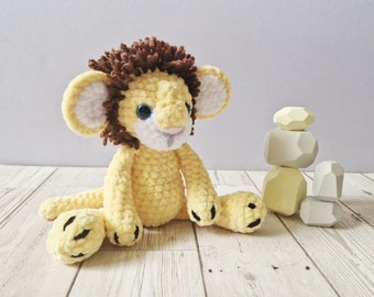 Crochet lion plush soft toy