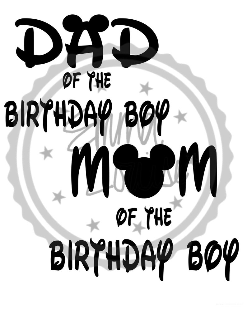 Download Mom/Dad of the Birthday Boy Mouse SVG/JPC | Etsy