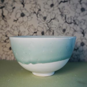 celadon & white small ceramic bowl