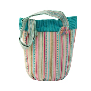 Woven basket bag Ukraine textiles handwoven Turquoise handbag Woven Bag for woman Textile bag Pink hippie tote bag Handmade bag Eco bag