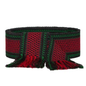 Black woven belt for women Ethnic textile belt Cossack sash for men Ukrainian ribbon Embroidery hutsul belt Red krayka Green waist belt