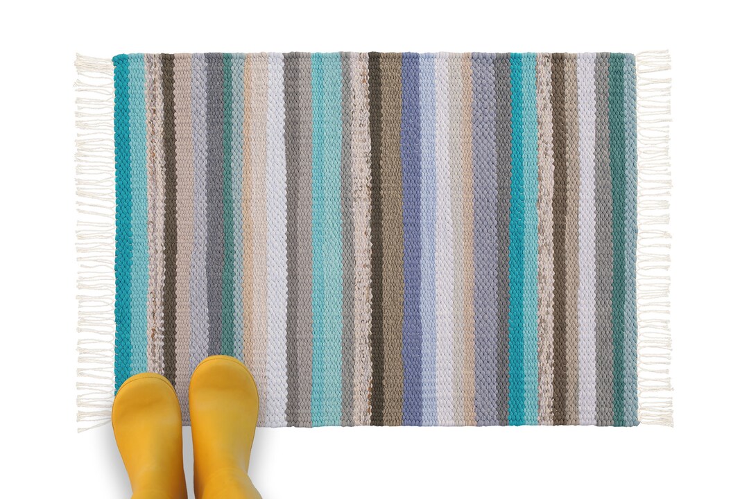 Extra Large Entry Rug Blue and Beige Outdoor Rustic Decor Etsy