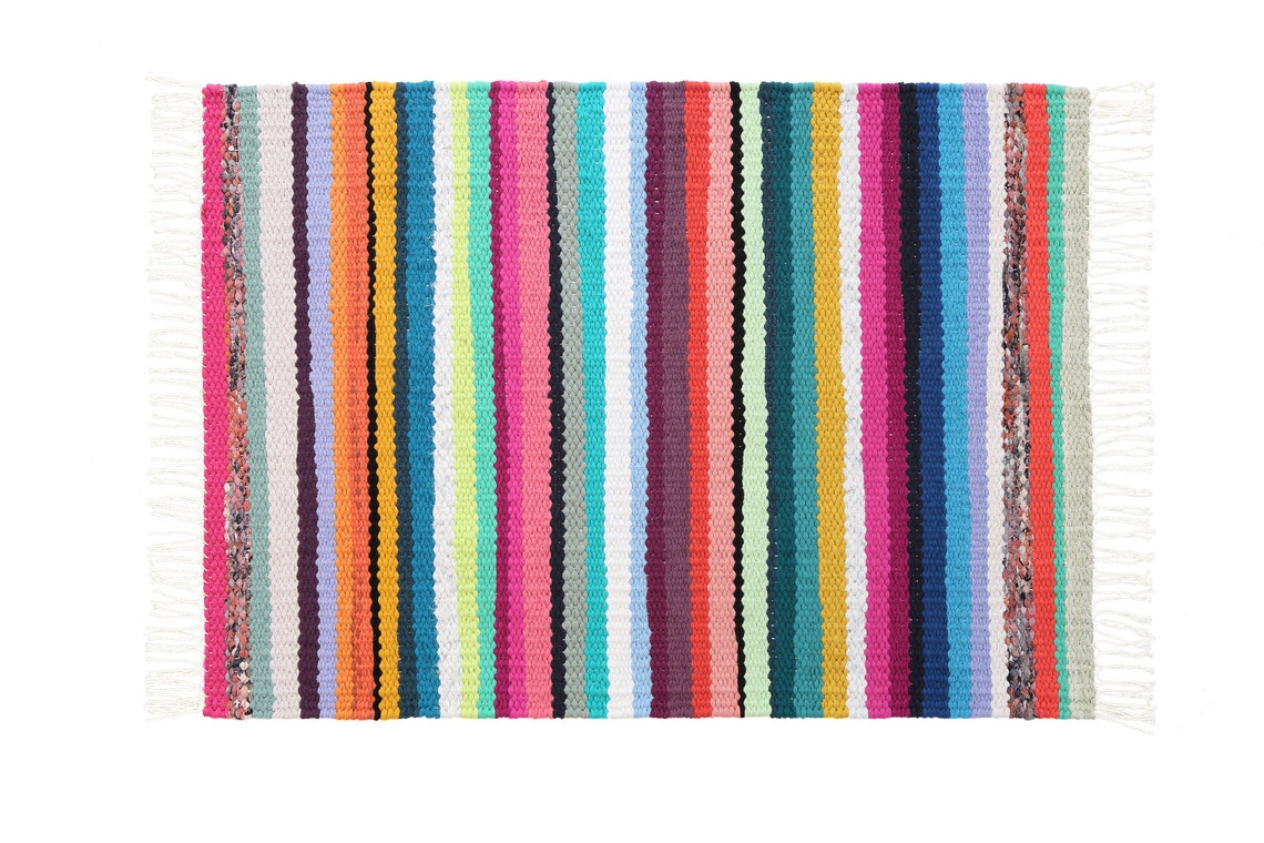 Large door mat Woven outdoor rug Washable rag rug Kitchen Etsy