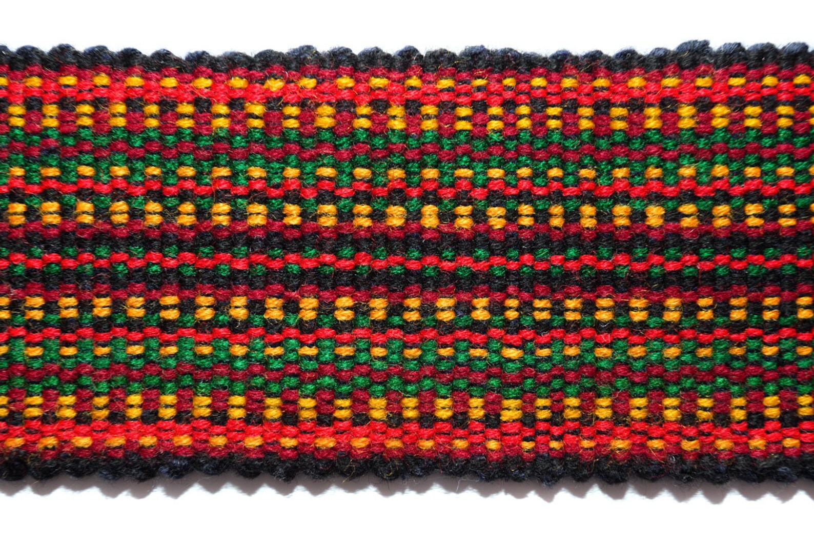Black Woven Belt, Ukrainian Woven Sash for Woman, Krayka for Man, Hand ...