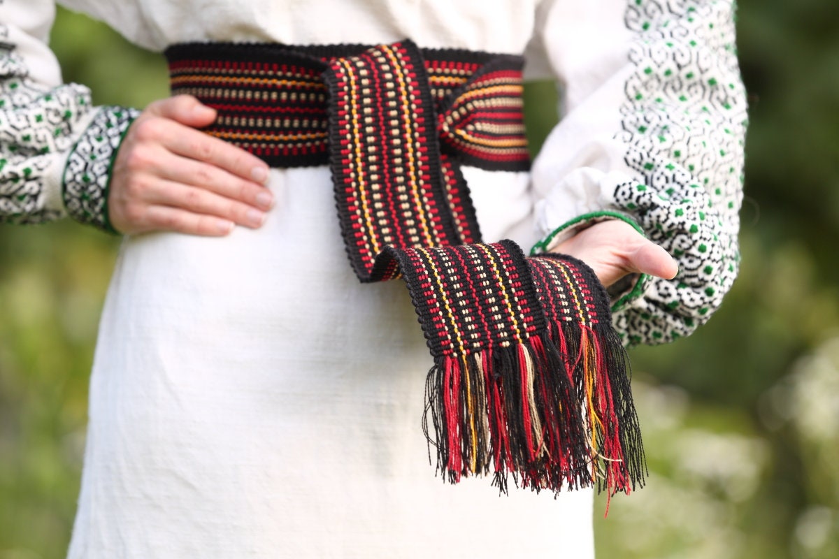 Bohemian Sash/Woven Belt Hand Woven Silk Ribbon Braid Adjustable Waist Belt Women main image 2