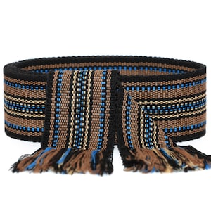 Ukrainian belt Black woven belt Handwoven pirate sash men Cossack belt Scandinavian belt Embroidered belt women Waist krayka Textile sash