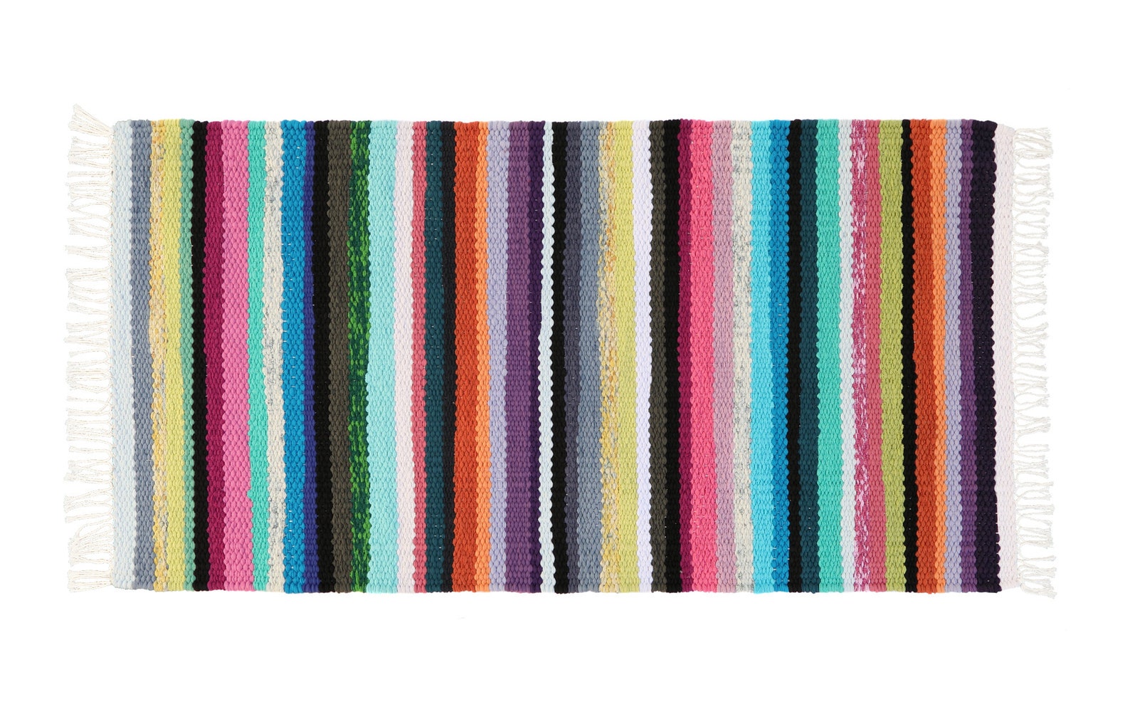 Colorful kitchen rugs or mat Large woven rag rug Rainbow Etsy