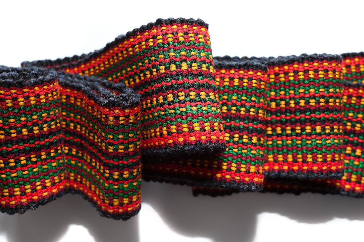 Black Woven Belt, Ukrainian Woven Sash for Woman, Krayka for Man, Hand ...