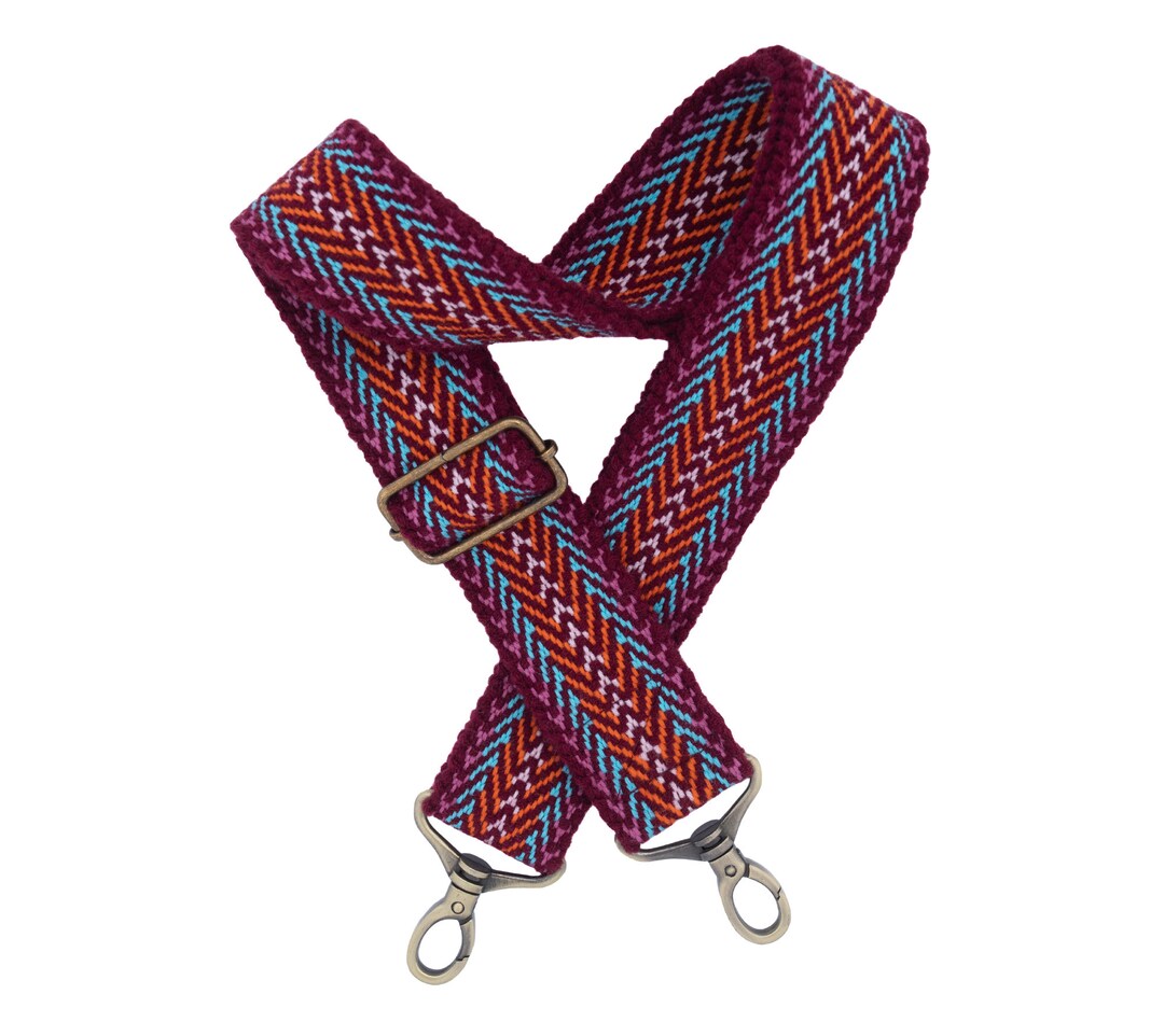 Burgundy Bag Strap Woven Bag Strap Guitar Purse Strap Crossbody Purse burgundy-bag-strap-woven-bag-strap-guitar-purse-strap-crossbody-purse