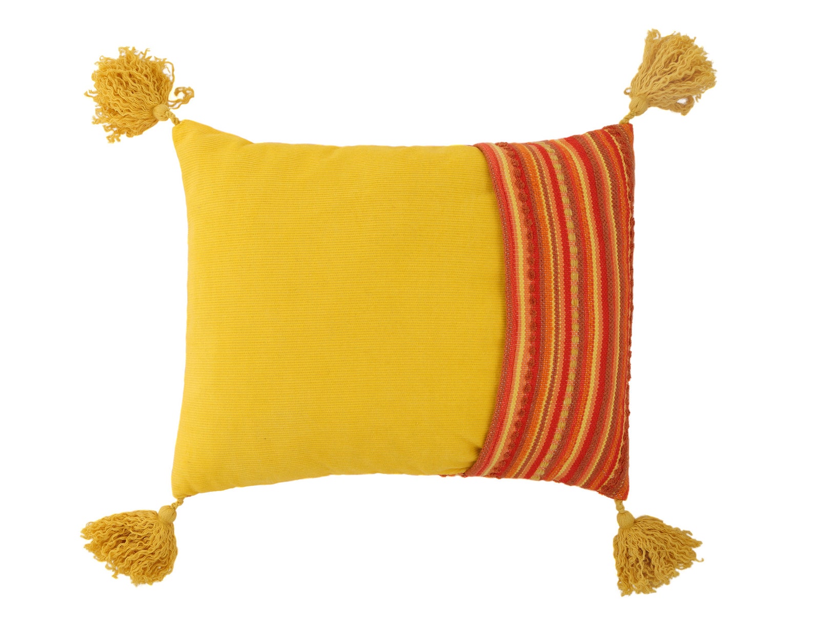 Orange and yellow handwoven bohemian pillow cover Striped Etsy