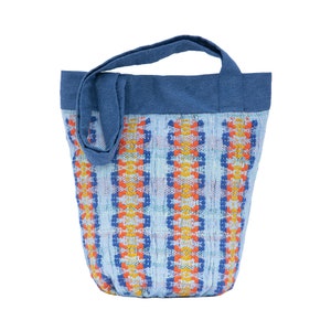 Blue textile bag, Woven handbag, Ukraine woven crossbody bag yarn, Autmn shoulder bag, Hand purse for women, Woven tote bag, Hippie bag