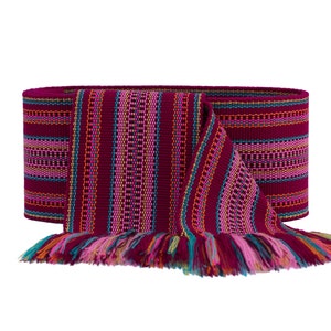 Wide woven belt Pink krayka Ukrainian sash for women Hutsul belt Handwoven red belt Wide ribbon sash Textile strap for men Embroidered belt