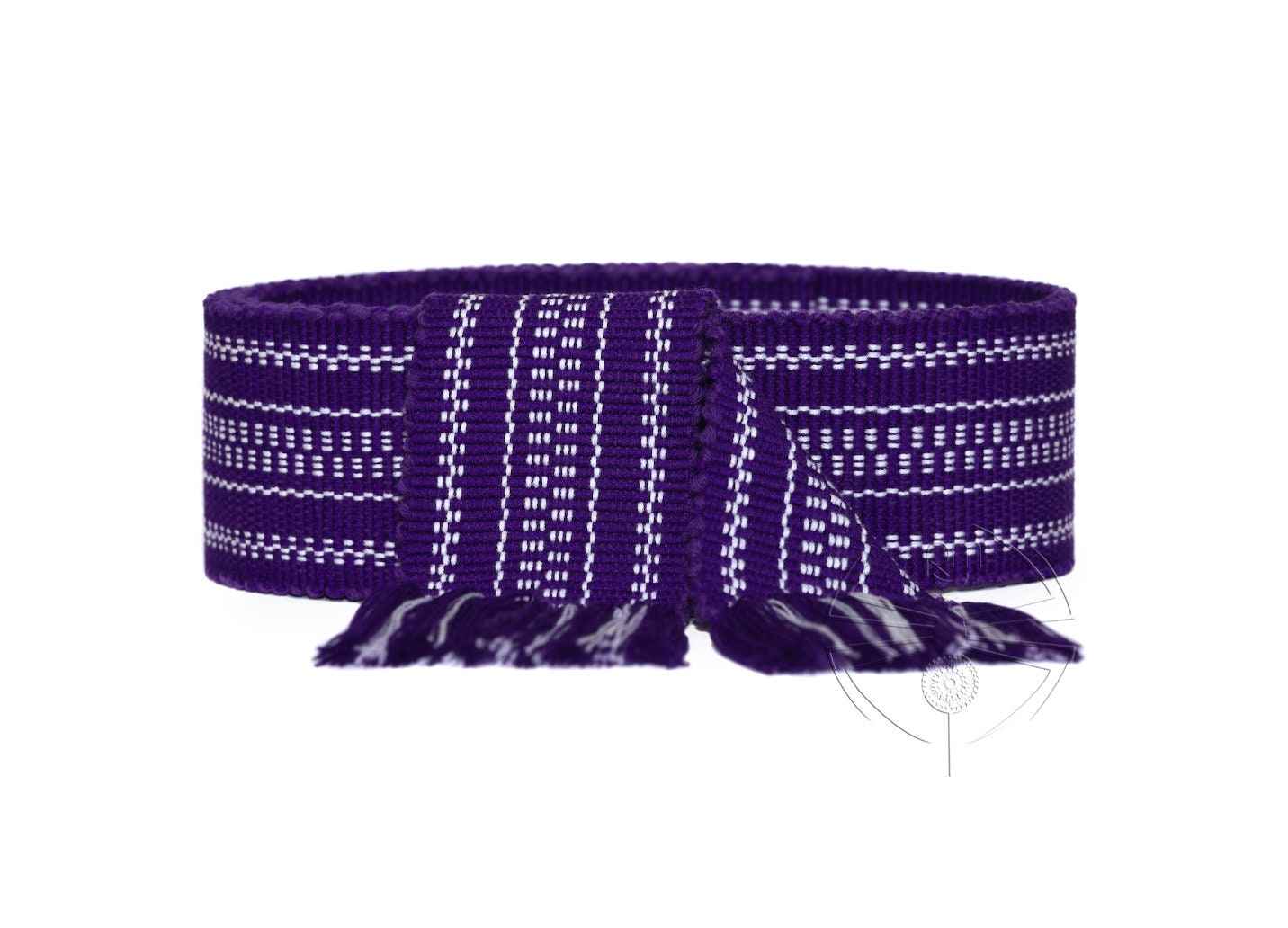 Ukrainian woven belt for woman Purple sash for man Ethnic handwoven ribbon Embroidered traditional strap Woven hippie belt Boho white ribbon
