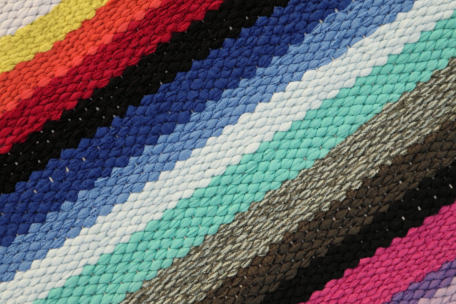 Large recycled door mat Rainbow woven rug Colorful woven mat Etsy