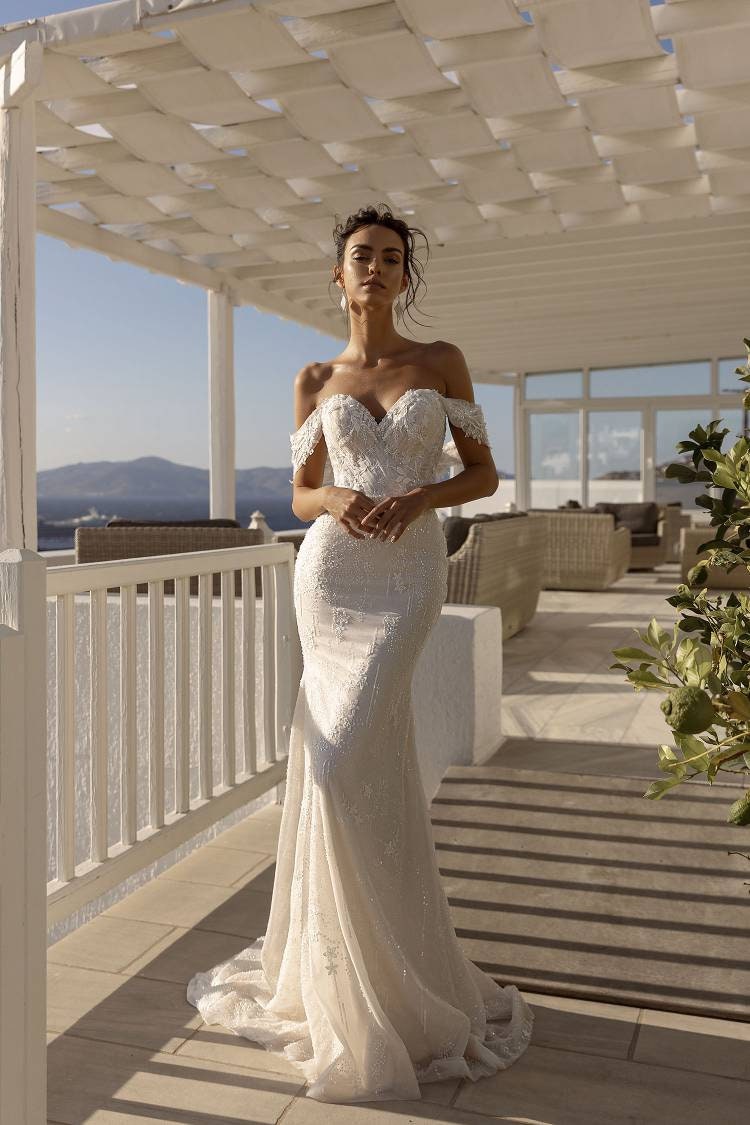 Mermaid Wedding Dress With Detachable Overskirt Glitter - Etsy