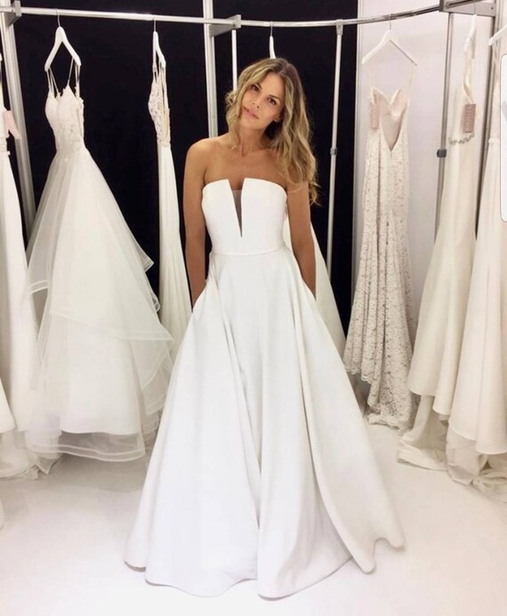 Vestido de online novia blanco liso