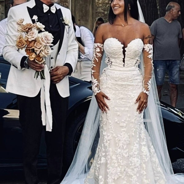 Removable Bridal Sleevles, Bicep Wedding Sleeves Detachable, Detachable Bridal Bicep Long Sleeves, Detachable Bridal Sleeves