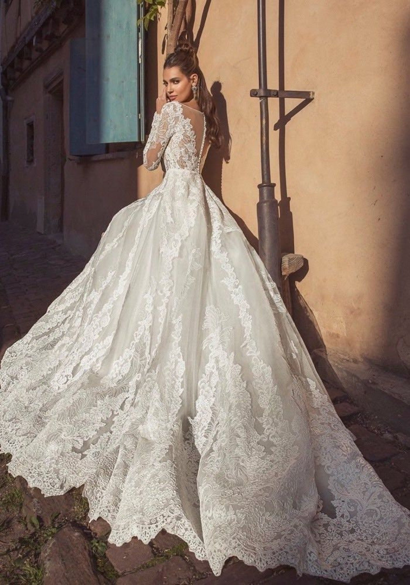 Dominic - Aline Lace Wedding Dress with Sleeves