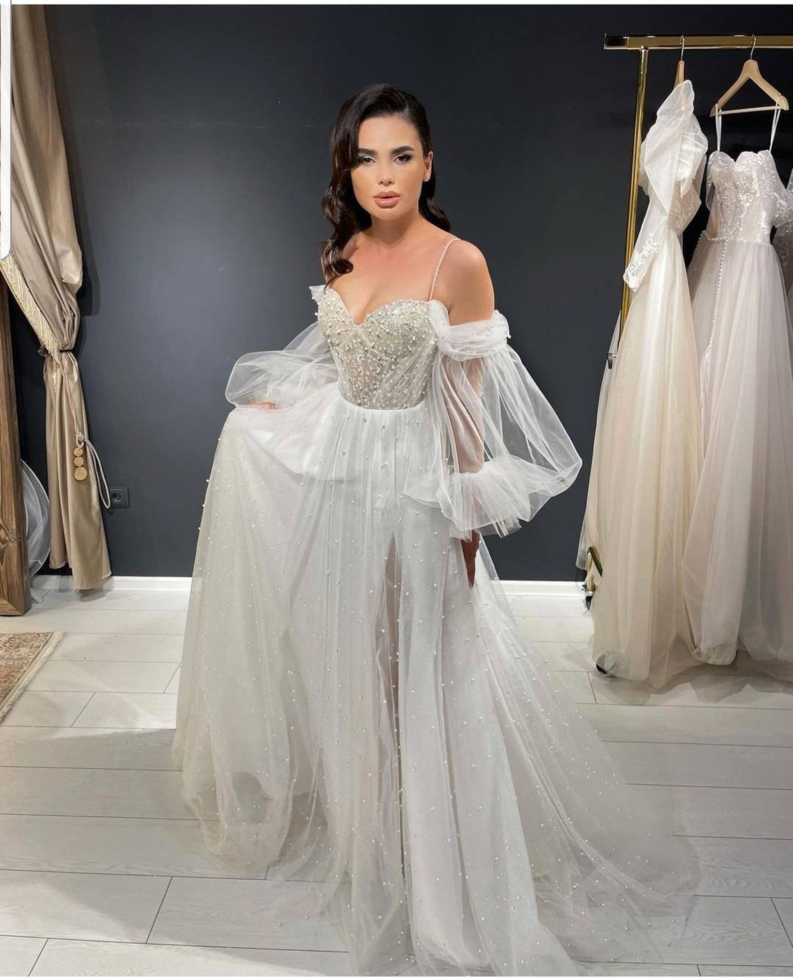 detachable bridal sleeves