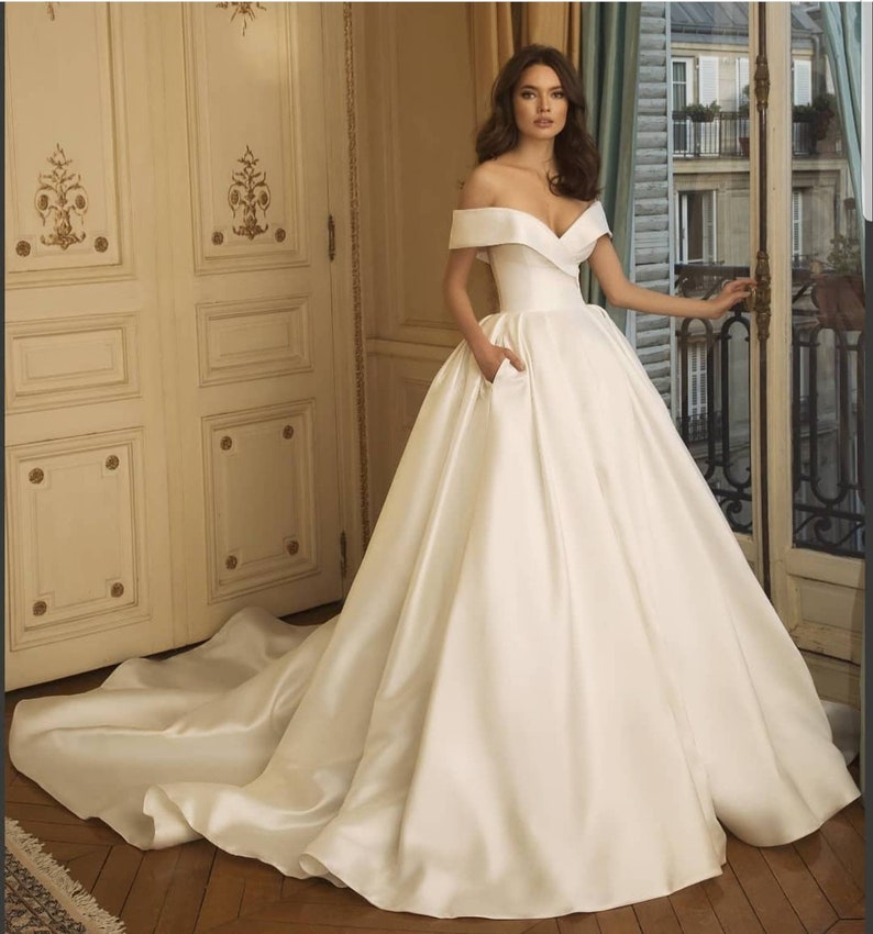 plain satin gown
