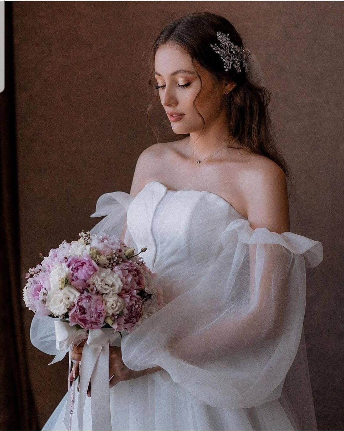 Removable Organza Bridal Sleeves Bicep Wedding Sleeves | Etsy