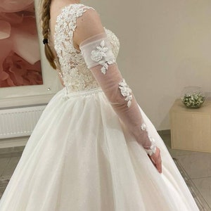 Removable Bridal Sleevles, Bicep Wedding Sleeves Detachable, Detachable Bridal Bicep Long Sleeves, Detachable Bridal Sleeves image 4