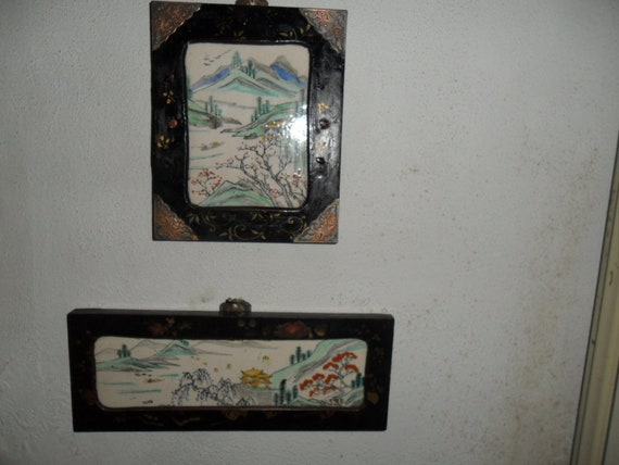 2 Old Chinese Little Paint On Porcelain With Its Original Etsy