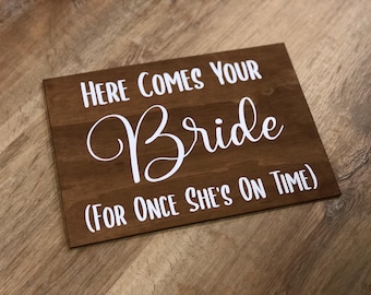 Funny Ring Bearer Sign: Rustic Wedding Decor, Customizable