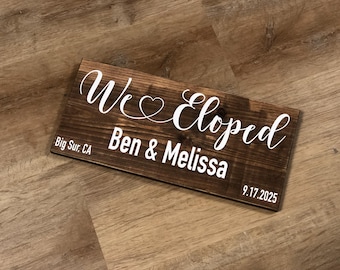 Customizable Elopement Announcement Wood Sign: Mr & Mrs Gift