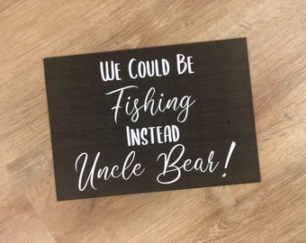 Letrero rústico para anillos de boda: temática de pesca, personalizable