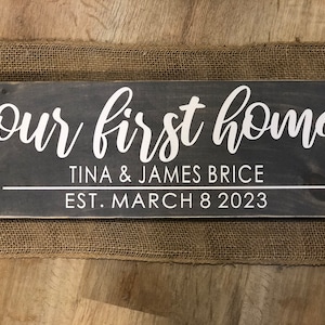 Letrero de madera personalizado para &quot;Nuevo Hogar&quot;: decoración rústica, regalo para agente inmobiliario