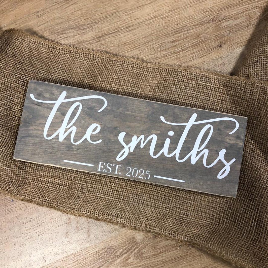 Personalized Last Name Wood Sign | Established Family Name, Home Decor ...