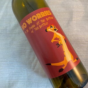 Pumbaa Inspired Personalized Wine Label