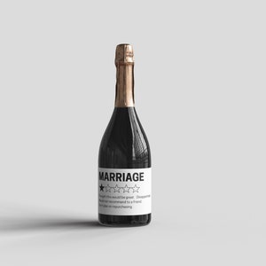 Divorce Wine Label, 1 Star Marriage, Personalized Wine Label