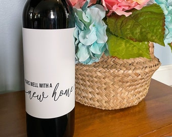 Pairs well with a new home, Housewarming Wine Label