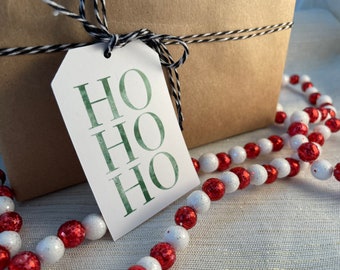 Christmas Gift Tags, Wine Gift Tags, Holiday Party Favor Tags, Christmas Tags, Gift Favor Tags, Tags for Gifts, HoHoHo