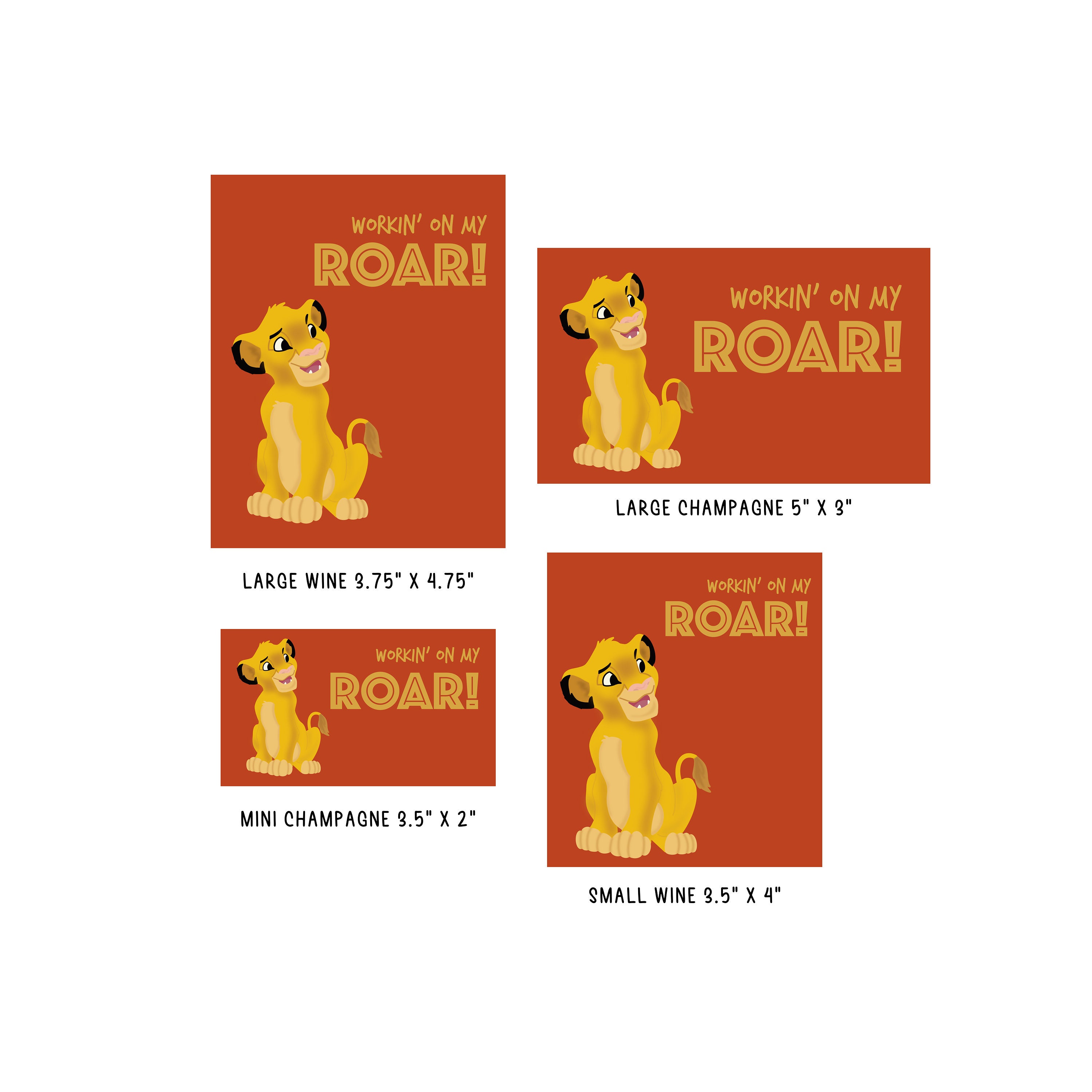 Labels Lion King Inspired Custom Wine Labels Complete Set Paper & Party