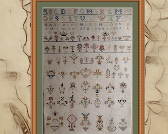 The Big Amish Sampler 19 century Reproduction Sampler Instant download PDF