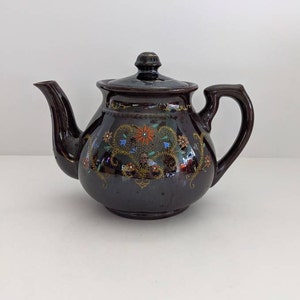Vintage Japanese Redware Moriage Teapot Made in Japan
