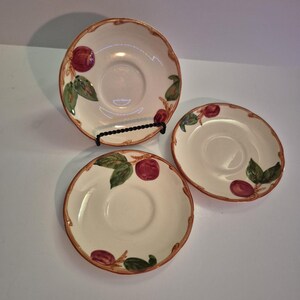 Franciscan Pottery Apple Pattern Saucers / Set of Three (3)