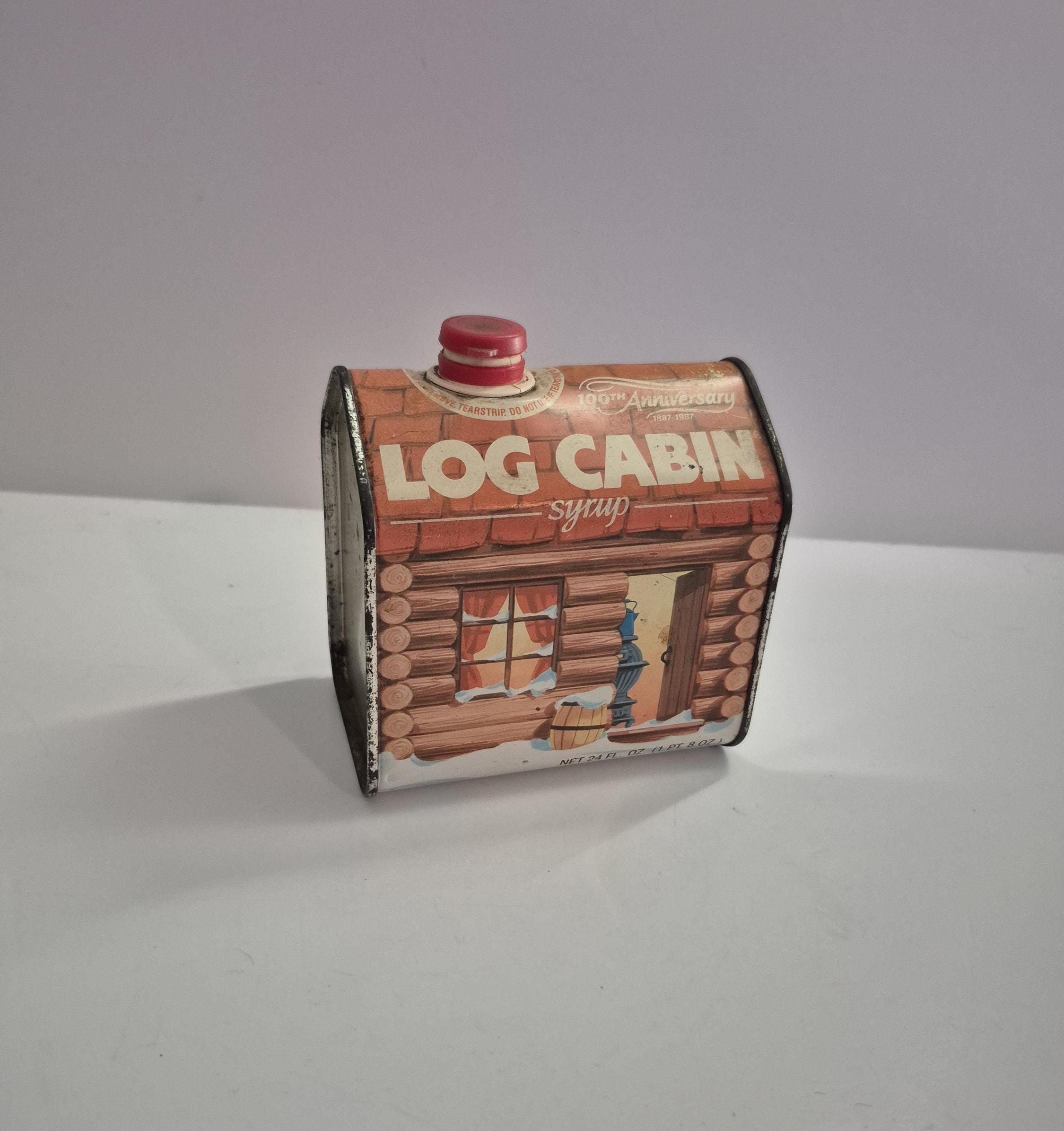 Vintage Log Cabin Syrup Tin - Etsy