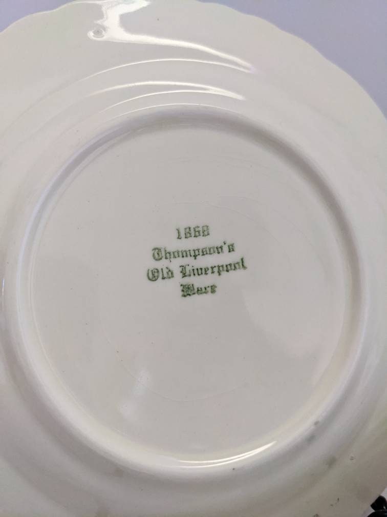 LIVERPOOL　アンティークヴィンテージ　お皿 Vintage 1868 Thompson's Old Liverpool Ware Set of 4 Dessert
