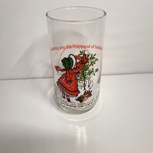 1982. Coca-cola Holly Hobbie Christmas glass by American Greetings