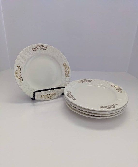 LIVERPOOL　アンティークヴィンテージ　お皿 Vintage 1868 Thompson's Old Liverpool Ware Set of 4 Dessert